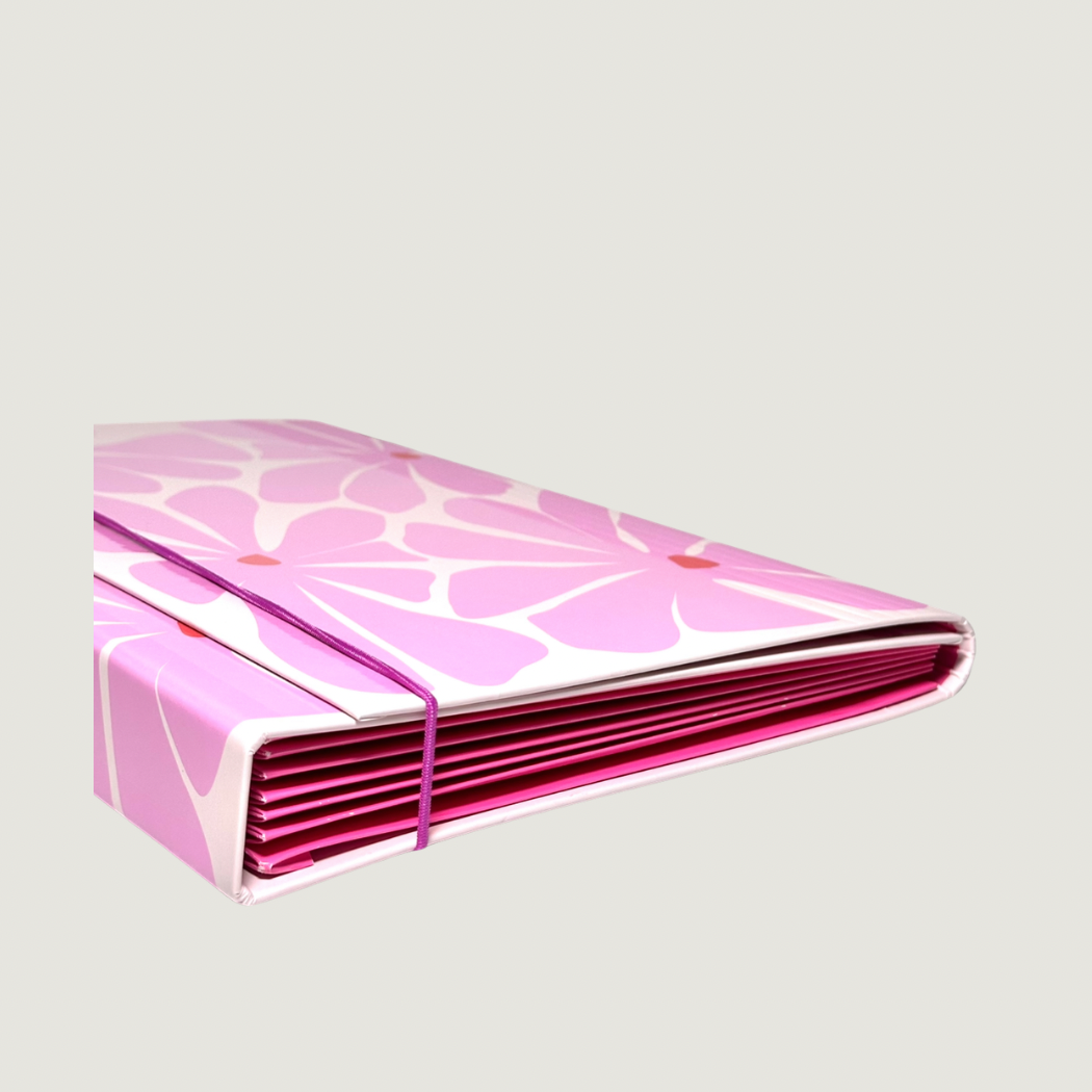 Dokumentmapp med fack - A4 - Rosa