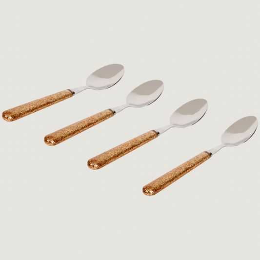 Guldglittrande teskedar - 4pack