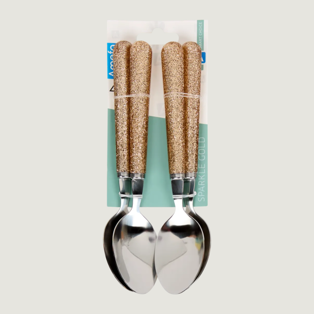 Guldglittrande skedar - 4pack