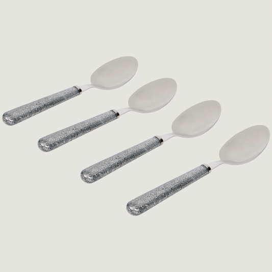 Silverglittrande skedar - 4pack