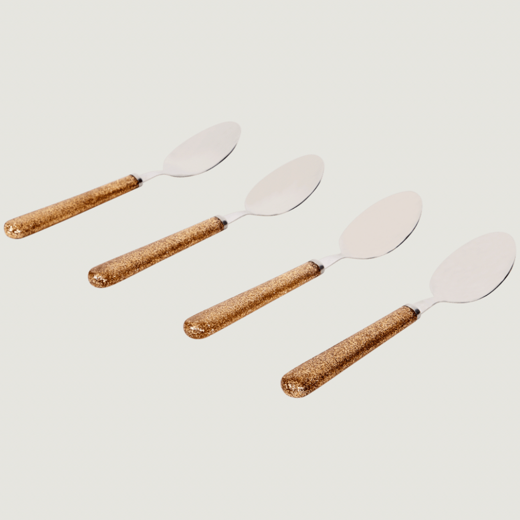 Guldglittrande skedar - 4pack