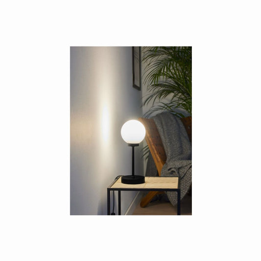 Stor LED-bordslampa med rund svart glaskupa (32 cm) - LIVARNO home