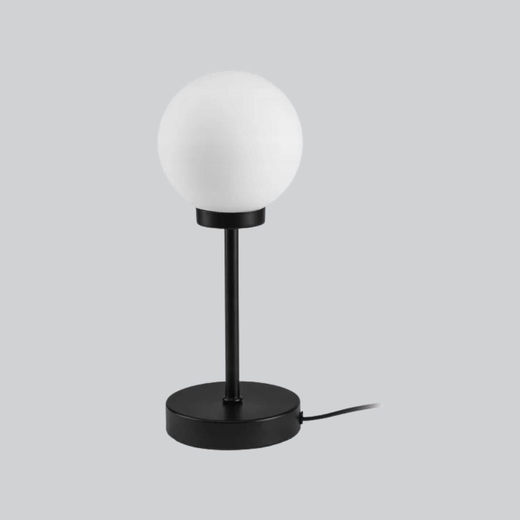 Stor LED-bordslampa med rund svart glaskupa (32 cm) - LIVARNO home