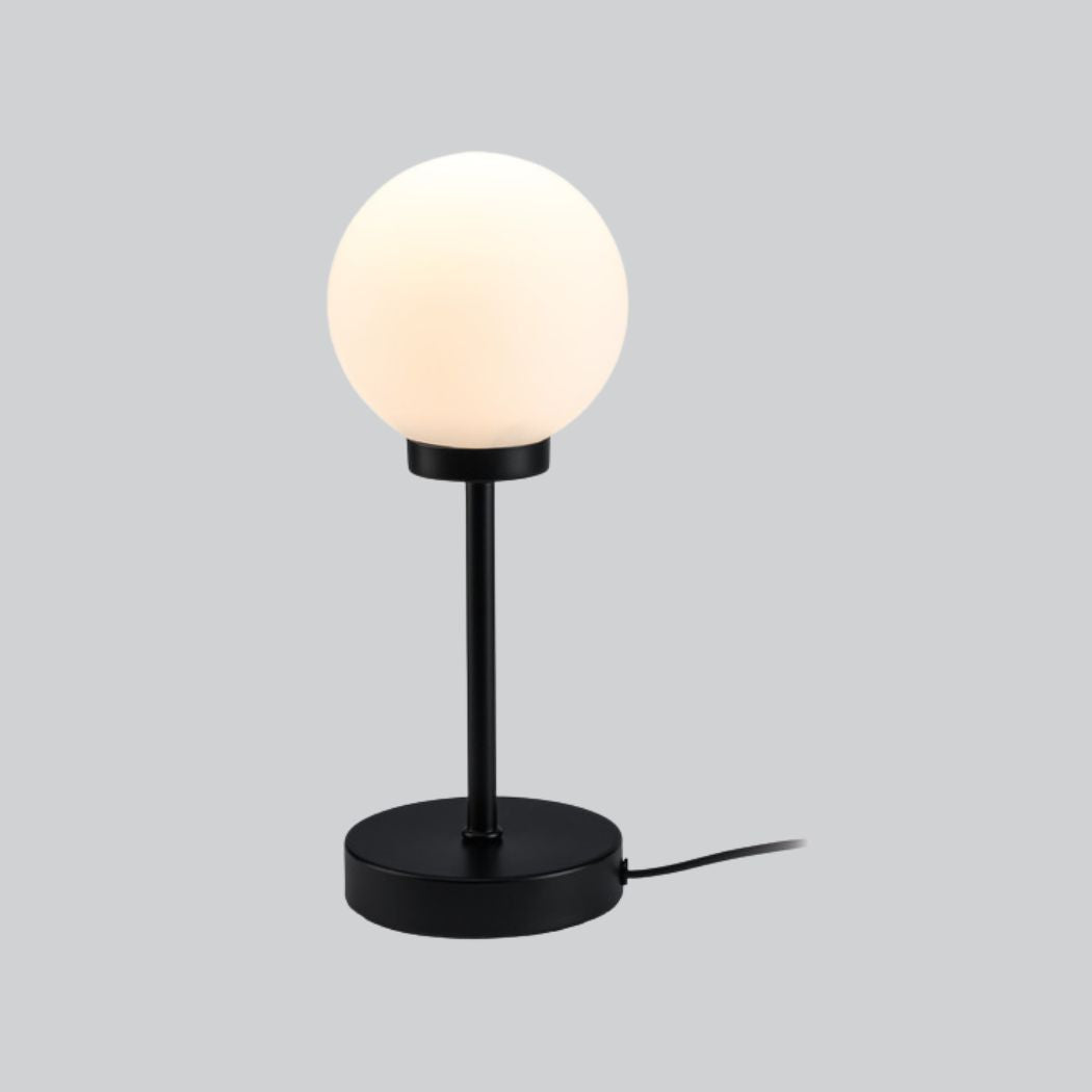 Stor LED-bordslampa med rund svart glaskupa (32 cm) - LIVARNO home