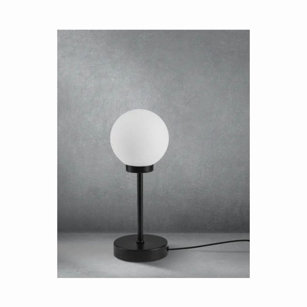 Stor LED-bordslampa med rund svart glaskupa (32 cm) - LIVARNO home